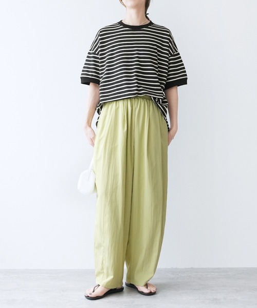 reca(レカ)の「サイドスリットボーダー半袖Tシャツ(Tシャツ/カットソー・レディース・ホワイト×ブラック/ブラック×ホワイト/ホワイト系その他/ネイビー・FREE)」の9枚目の写真