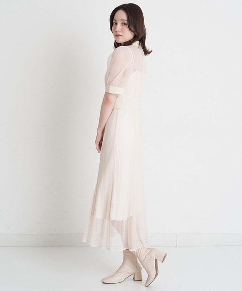 A de a.v.v（アードアー・ヴェ・ヴェ）の「チュールマーメイドワンピ―ス（ドレス・レディース・ブラック/ピンク/アイボリー・38/36）」の2枚目の写真