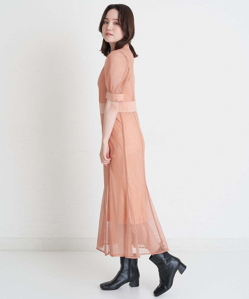 A de a.v.v（アードアー・ヴェ・ヴェ）の「チュールマーメイドワンピ―ス（ドレス・レディース・ブラック/ピンク/アイボリー・38/36）」の19枚目の写真