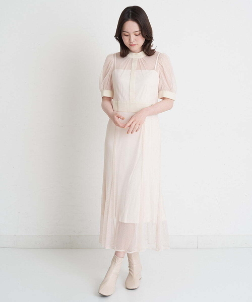 A de a.v.v（アードアー・ヴェ・ヴェ）の「チュールマーメイドワンピ―ス（ドレス・レディース・ブラック/ピンク/アイボリー・38/36）」の13枚目の写真