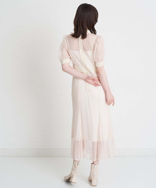 A de a.v.v（アードアー・ヴェ・ヴェ）の「チュールマーメイドワンピ―ス（ドレス・レディース・ブラック/ピンク/アイボリー・38/36）」の15枚目の写真