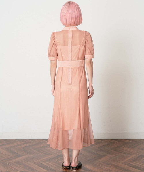 A de a.v.v（アードアー・ヴェ・ヴェ）の「チュールマーメイドワンピ―ス（ドレス・レディース・ブラック/ピンク/アイボリー・38/36）」の14枚目の写真