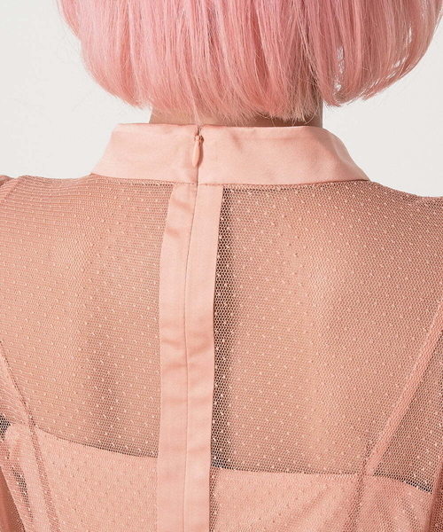 A de a.v.v（アードアー・ヴェ・ヴェ）の「チュールマーメイドワンピ―ス（ドレス・レディース・ブラック/ピンク/アイボリー・38/36）」の5枚目の写真