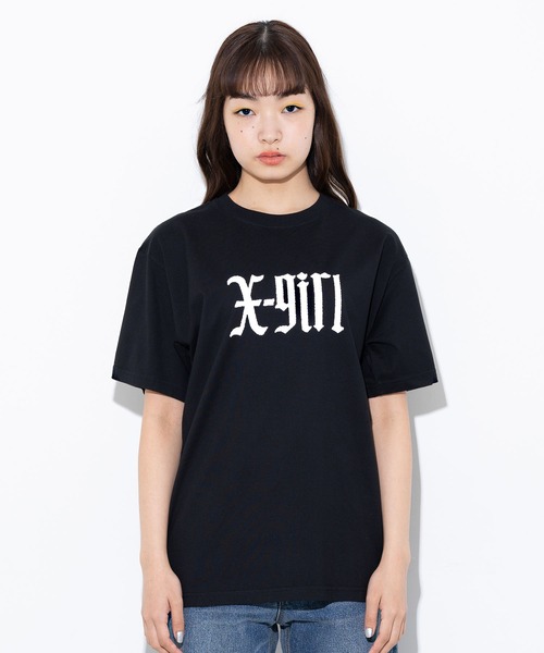 X-girl（エックスガール）の「RADICAL LOGO S/S TEE（Tシャツ/カットソー・レディース・ホワイト/ブラック/グリーン・S/M/L/XL）」の10枚目の写真