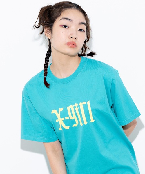 X-girl（エックスガール）の「RADICAL LOGO S/S TEE（Tシャツ/カットソー・レディース・ホワイト/ブラック/グリーン・S/M/L/XL）」の20枚目の写真