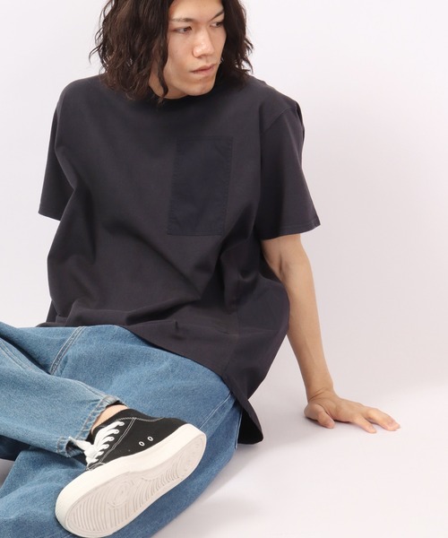 nappalm(ナップパーム)の「BNS original 布帛切替半袖Tシャツ(Tシャツ/カットソー・メンズ・ベージュ/ネイビー/オリーブ/ホワイト・FREE)」の4枚目の写真