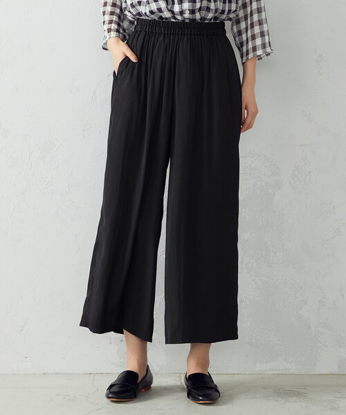 Comme　Ca　Mature（コムサマチュア）の「＜ウォッシャブル＞セミワイドパンツ（その他パンツ・レディース・ブラック/ネイビー・FREE）」の2枚目の写真