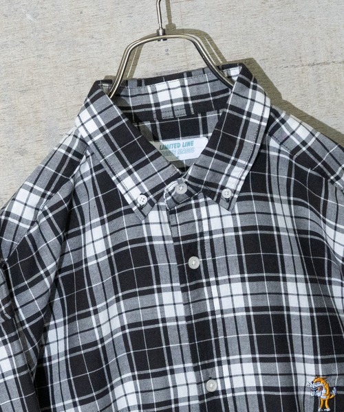 Limited Line Naive Magic(リミテッドラインナイーブマジック)の「【a】〔PETTYWOLF〕ワンポイント刺繍 オーバーサイズ ツイルチェック BDシャツ 長袖(シャツ/ブラウス・メンズ・ブラック/ネイビー・MEDIUM/LARGE)」の17枚目の写真