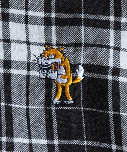 Limited Line Naive Magic(リミテッドラインナイーブマジック)の「【a】〔PETTYWOLF〕ワンポイント刺繍 オーバーサイズ ツイルチェック BDシャツ 長袖(シャツ/ブラウス・メンズ・ブラック/ネイビー・MEDIUM/LARGE)」の21枚目の写真