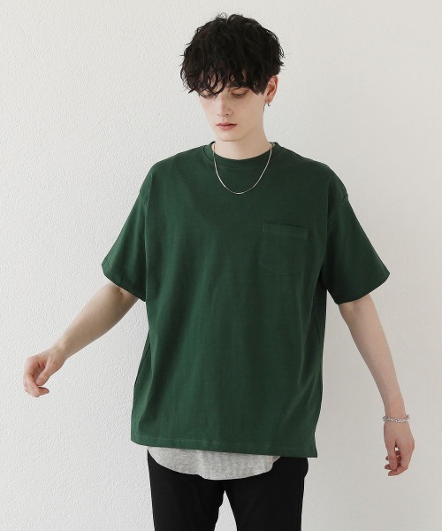 ASTRONOMY(アストロノミー)の「【2点セット】天竺カットソー×ワッフルタンクアンサンブル(Tシャツ/カットソー・メンズ・グレー/ベージュ/サックスブルー/ホワイト/ブラック/グリーン・M/L)」の6枚目の写真