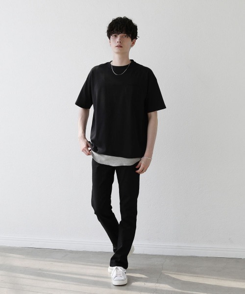 ASTRONOMY(アストロノミー)の「【2点セット】天竺カットソー×ワッフルタンクアンサンブル(Tシャツ/カットソー・メンズ・グレー/ベージュ/サックスブルー/ホワイト/ブラック/グリーン・M/L)」の7枚目の写真
