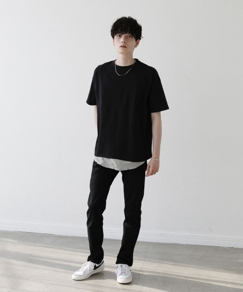 ASTRONOMY(アストロノミー)の「【2点セット】天竺カットソー×ワッフルタンクアンサンブル(Tシャツ/カットソー・メンズ・グレー/ベージュ/サックスブルー/ホワイト/ブラック/グリーン・M/L)」の8枚目の写真