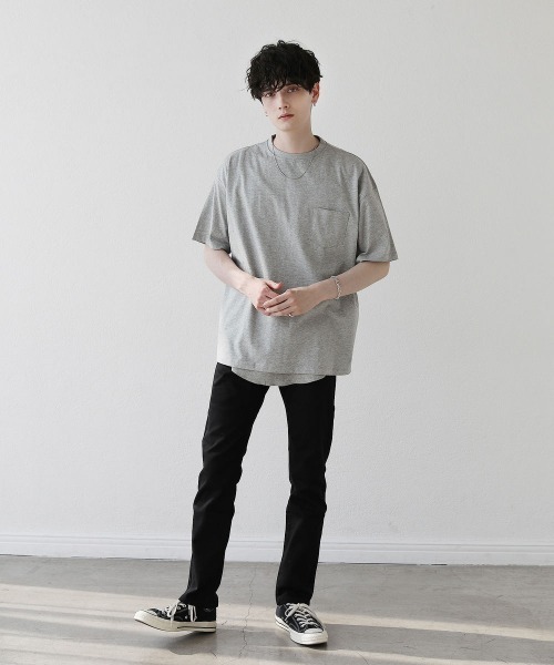 ASTRONOMY(アストロノミー)の「【2点セット】天竺カットソー×ワッフルタンクアンサンブル(Tシャツ/カットソー・メンズ・グレー/ベージュ/サックスブルー/ホワイト/ブラック/グリーン・M/L)」の10枚目の写真