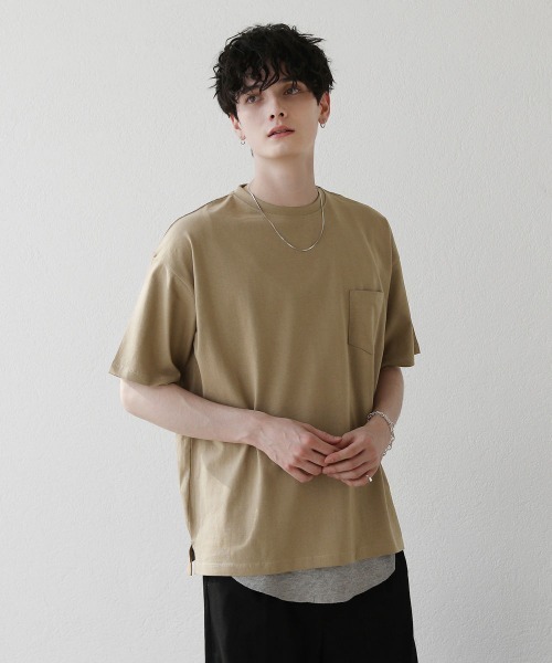 ASTRONOMY(アストロノミー)の「【2点セット】天竺カットソー×ワッフルタンクアンサンブル(Tシャツ/カットソー・メンズ・グレー/ベージュ/サックスブルー/ホワイト/ブラック/グリーン・M/L)」の12枚目の写真