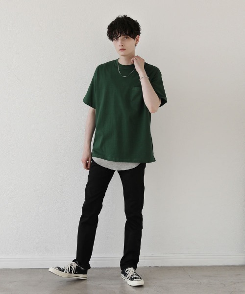 ASTRONOMY(アストロノミー)の「【2点セット】天竺カットソー×ワッフルタンクアンサンブル(Tシャツ/カットソー・メンズ・グレー/ベージュ/サックスブルー/ホワイト/ブラック/グリーン・M/L)」の16枚目の写真