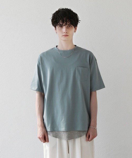 ASTRONOMY(アストロノミー)の「【2点セット】天竺カットソー×ワッフルタンクアンサンブル(Tシャツ/カットソー・メンズ・グレー/ベージュ/サックスブルー/ホワイト/ブラック/グリーン・M/L)」の20枚目の写真