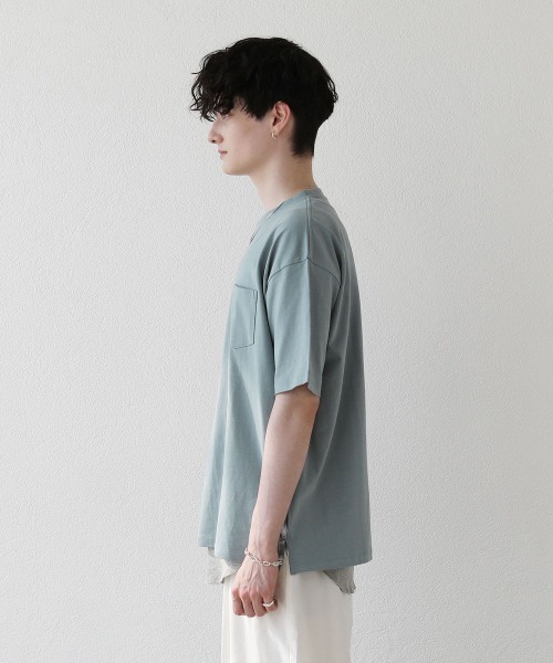 ASTRONOMY(アストロノミー)の「【2点セット】天竺カットソー×ワッフルタンクアンサンブル(Tシャツ/カットソー・メンズ・グレー/ベージュ/サックスブルー/ホワイト/ブラック/グリーン・M/L)」の21枚目の写真