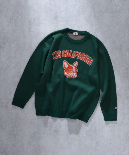 The Endless Summer（エンドレスサマー）の「TES COLLEGE BUHI CREWNECK KNIT / クルーネックニット（ニット/セーター・メンズ・ブラック/グリーン/グレー/ブルー/ネイビー・X-LARGE/SMALL/MEDIUM/LARGE）」の9枚目の写真
