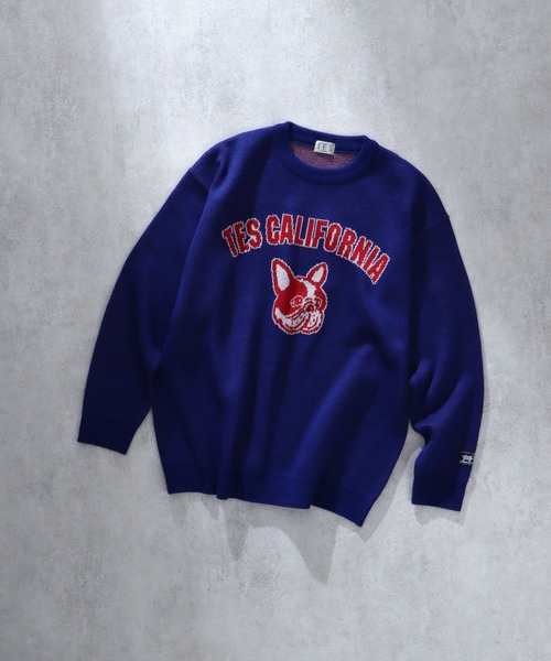 The Endless Summer（エンドレスサマー）の「TES COLLEGE BUHI CREWNECK KNIT / クルーネックニット（ニット/セーター・メンズ・ブラック/グリーン/グレー/ブルー/ネイビー・X-LARGE/SMALL/MEDIUM/LARGE）」の11枚目の写真
