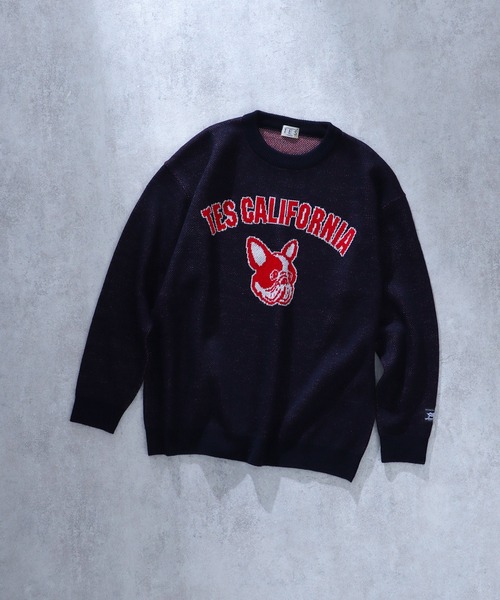 The Endless Summer（エンドレスサマー）の「TES COLLEGE BUHI CREWNECK KNIT / クルーネックニット（ニット/セーター・メンズ・ブラック/グリーン/グレー/ブルー/ネイビー・X-LARGE/SMALL/MEDIUM/LARGE）」の13枚目の写真