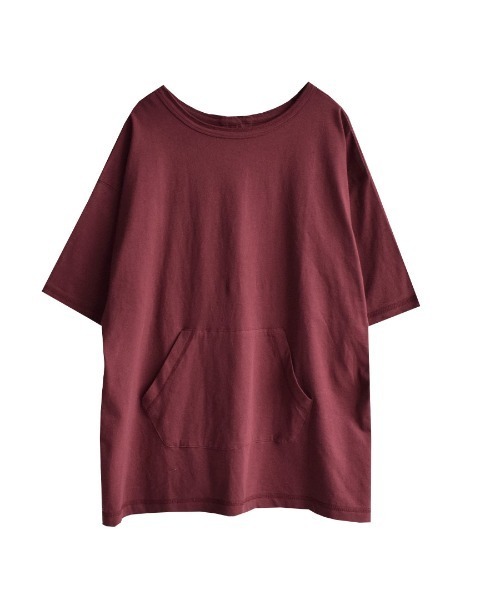 e-zakkamania stores(イーザッカマニアストアーズ)の「2way ヘンリーネック ポケットTEE(Tシャツ/カットソー・レディース・グレイッシュベージュ/ワイン/チャコール・フリー)」の10枚目の写真