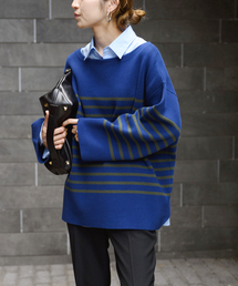 FRAMeWORK | コットンカシミヤボーダープルオーバー(ニット/セーター)