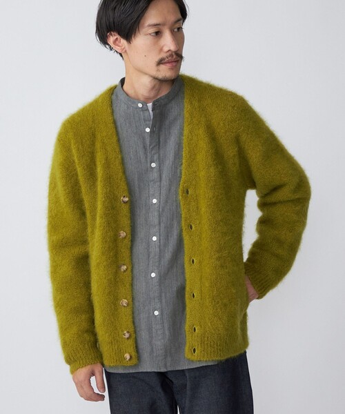 SHIPS（シップス）の「SHIPS: スリアルパカ Vネック カーディガン（カーディガン/ボレロ・メンズ・ブラック/ブルー/ライトオリーブ/キャメル・SMALL/MEDIUM/LARGE/X-LARGE）」の3枚目の写真