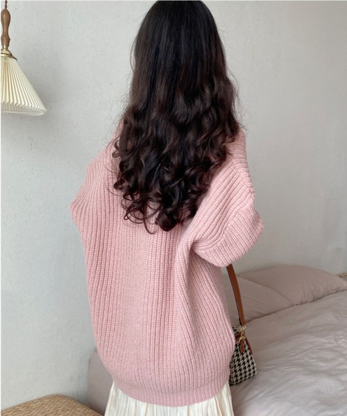 me+em select（ミームセレクト）の「※※ローゲージボリュームカラーニットカーディガン（カーディガン/ボレロ・レディース・ベージュ/ブラウン/ピンク/イエロー・FREE）」の17枚目の写真