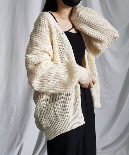 me+em select（ミームセレクト）の「※※ローゲージボリュームカラーニットカーディガン（カーディガン/ボレロ・レディース・ベージュ/ブラウン/ピンク/イエロー・FREE）」の22枚目の写真