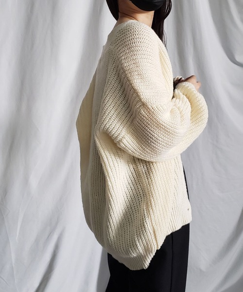 me+em select（ミームセレクト）の「※※ローゲージボリュームカラーニットカーディガン（カーディガン/ボレロ・レディース・ベージュ/ブラウン/ピンク/イエロー・FREE）」の15枚目の写真