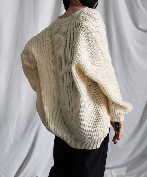 me+em select（ミームセレクト）の「※※ローゲージボリュームカラーニットカーディガン（カーディガン/ボレロ・レディース・ベージュ/ブラウン/ピンク/イエロー・FREE）」の19枚目の写真