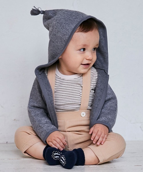 petit main（プティマイン）の「【オーガニック】スタイつきロンパース（ロンパース・キッズ・モカ/ブルーグレー/アイボリー・80ｃｍ/70cm）」の18枚目の写真