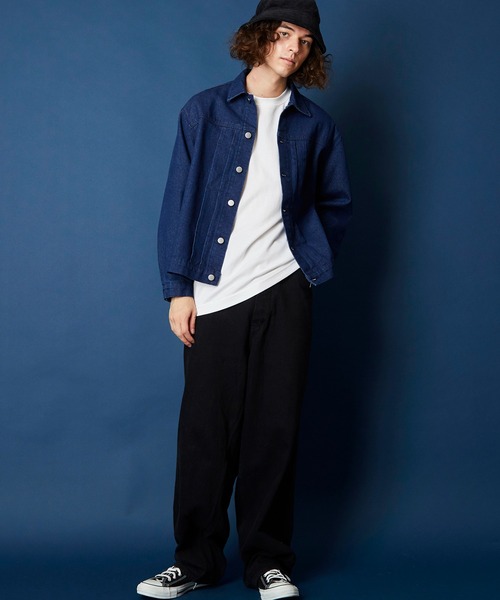 unrelaxing（アンリラクシング）の「オーバーサイズビッグシルエットデニムジャケット（デニムジャケット・メンズ・ライトブルー/ブラック/ブルー/スミクロ・FREE）」の13枚目の写真