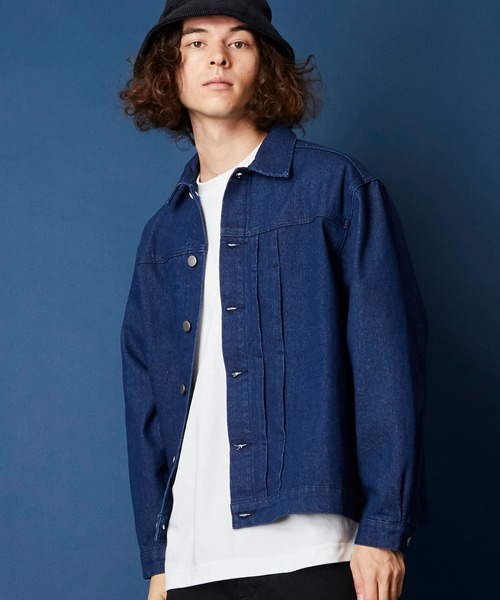 unrelaxing（アンリラクシング）の「オーバーサイズビッグシルエットデニムジャケット（デニムジャケット・メンズ・ライトブルー/ブラック/ブルー/スミクロ・FREE）」の18枚目の写真