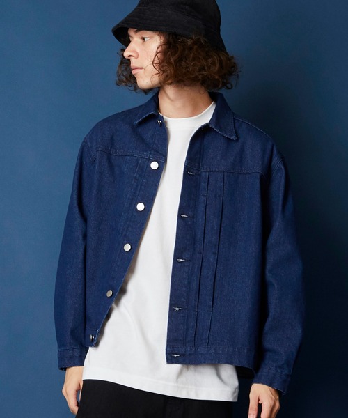 unrelaxing（アンリラクシング）の「オーバーサイズビッグシルエットデニムジャケット（デニムジャケット・メンズ・ライトブルー/ブラック/ブルー/スミクロ・FREE）」の5枚目の写真