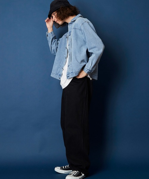 unrelaxing（アンリラクシング）の「オーバーサイズビッグシルエットデニムジャケット（デニムジャケット・メンズ・ライトブルー/ブラック/ブルー/スミクロ・FREE）」の19枚目の写真