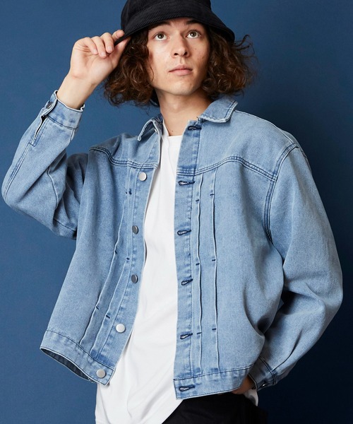 unrelaxing（アンリラクシング）の「オーバーサイズビッグシルエットデニムジャケット（デニムジャケット・メンズ・ライトブルー/ブラック/ブルー/スミクロ・FREE）」の15枚目の写真