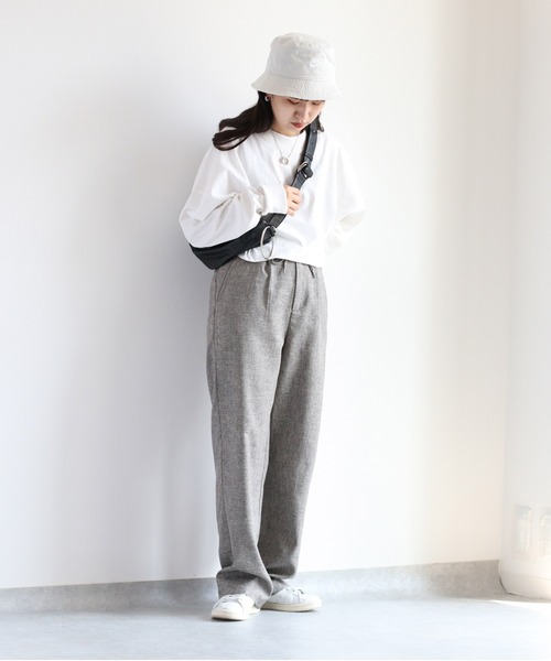 cepo（セポ）の「ツィードライク イージースラックス　※セットアップ可能（スラックス・レディース・グレー/ブラウン・S/M）」の2枚目の写真