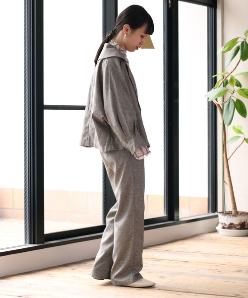 cepo（セポ）の「ツィードライク イージースラックス　※セットアップ可能（スラックス・レディース・グレー/ブラウン・S/M）」の8枚目の写真