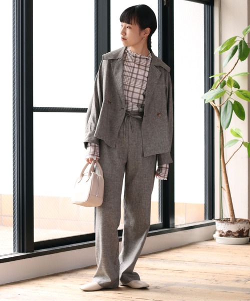 cepo（セポ）の「ツィードライク イージースラックス　※セットアップ可能（スラックス・レディース・グレー/ブラウン・S/M）」の7枚目の写真