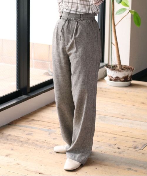 cepo（セポ）の「ツィードライク イージースラックス　※セットアップ可能（スラックス・レディース・グレー/ブラウン・S/M）」の3枚目の写真