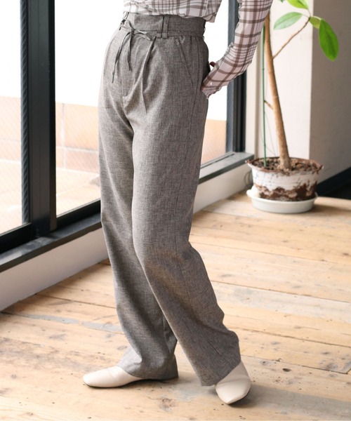 cepo（セポ）の「ツィードライク イージースラックス　※セットアップ可能（スラックス・レディース・グレー/ブラウン・S/M）」の6枚目の写真