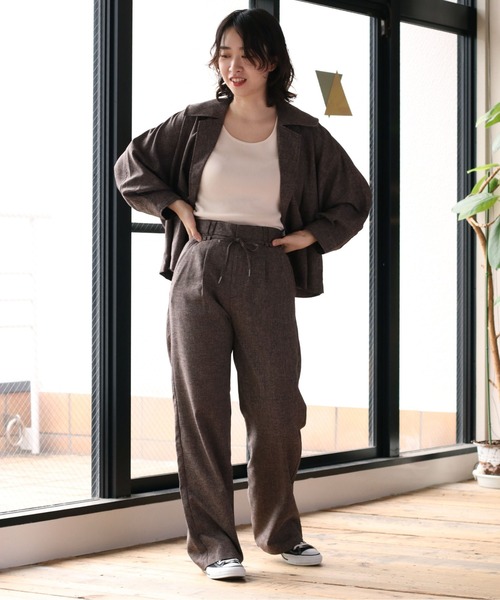 cepo（セポ）の「ツィードライク イージースラックス　※セットアップ可能（スラックス・レディース・グレー/ブラウン・S/M）」の22枚目の写真