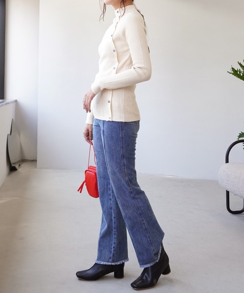 IAMUSE(アイアミューズ)の「ボタンデザインニット S0357【IAMUSE】(ニット/セーター・レディース・グレー/ベージュ/アイボリー/ブラック/ブルーグレー・FREE)」の18枚目の写真