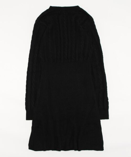 MIIA（ミーア）の「ケーブル編みニットミニワンピース（ワンピース・レディース・ベージュ/ブラック・FREE）」の3枚目の写真