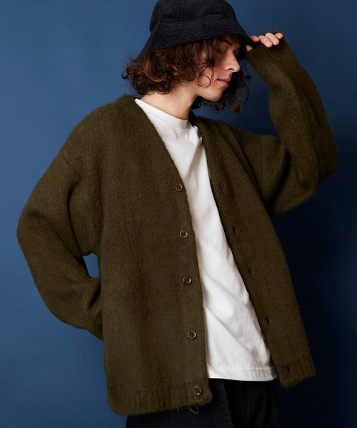 MEMENTISM(メメントイズム)の「モヘアライクカーディガン(カーディガン/ボレロ・メンズ・ブラック/ベージュ/パープル/ネイビー/ブラウン/グレー/カーキ/グリーン/アイボリー/スミクロ・FREE)」の7枚目の写真