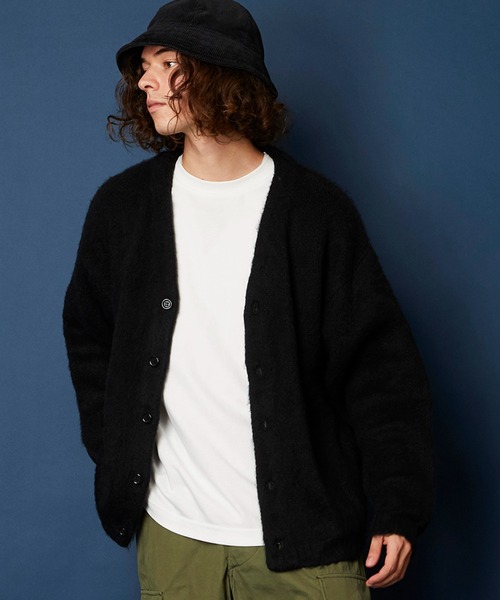 MEMENTISM(メメントイズム)の「モヘアライクカーディガン(カーディガン/ボレロ・メンズ・ブラック/ベージュ/パープル/ネイビー/ブラウン/グレー/カーキ/グリーン/アイボリー/スミクロ・FREE)」の3枚目の写真