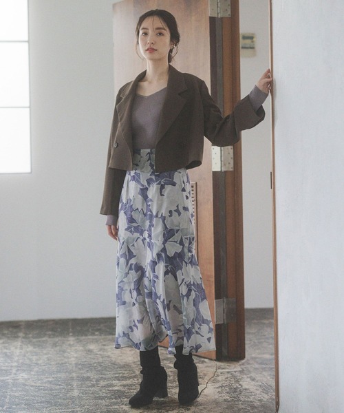 Andemiu（アンデミュウ）の「ウォーターフラワースカート126924（スカート・レディース・パープル/ピンク/イエロー・FREE）」の6枚目の写真