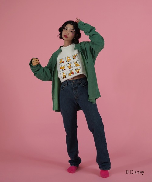 TINA:JOJUN(ティーナジョジュン)の「ユニセックス コーデュロイシャツ TINA:JOJUN(シャツ/ブラウス・レディース・グリーン/キャメル・M)」の3枚目の写真