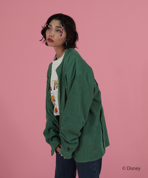 TINA:JOJUN(ティーナジョジュン)の「ユニセックス コーデュロイシャツ TINA:JOJUN(シャツ/ブラウス・レディース・グリーン/キャメル・M)」の6枚目の写真